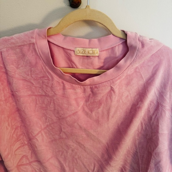 SUZIE KONDI pink terry cropped sweatshirt - Picture 2 of 5